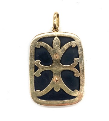 GRAND PENDENTIF rectangulaire en or (750)...